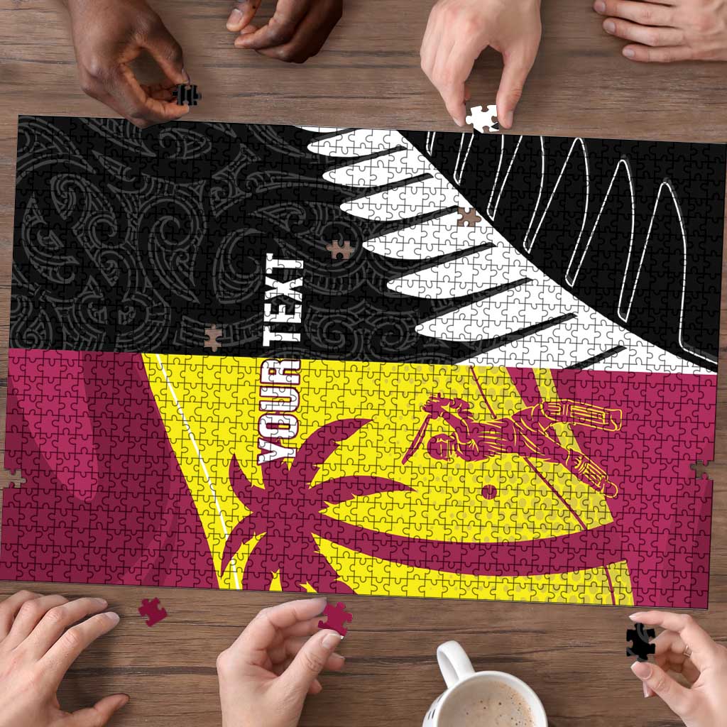 New Zealand and West Indies Cricket Custom Puzzle Black Cap Windies Together LT14 - Polynesian Pride