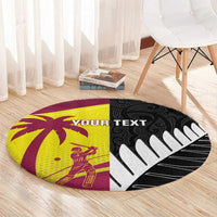 New Zealand and West Indies Cricket Custom Round Carpet Black Cap Windies Together LT14 - Polynesian Pride