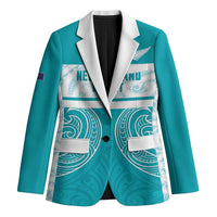 New Zealand Silver Fern Cricket Custom Blazer Black Cap Teal Maori Pattern LT14 Unisex Teal - Polynesian Pride