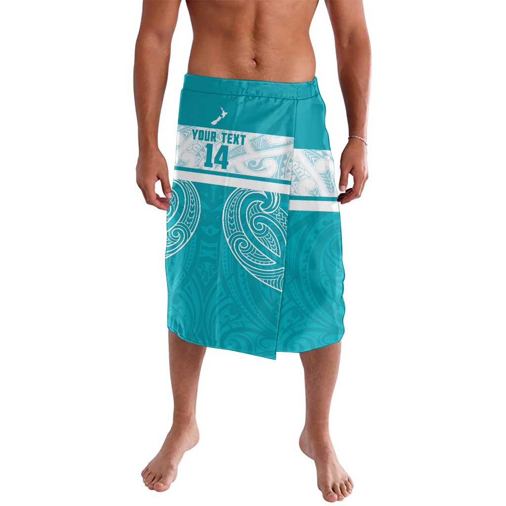 New Zealand Silver Fern Cricket Custom Lavalava Black Cap Teal Maori Pattern LT14 Teal - Polynesian Pride