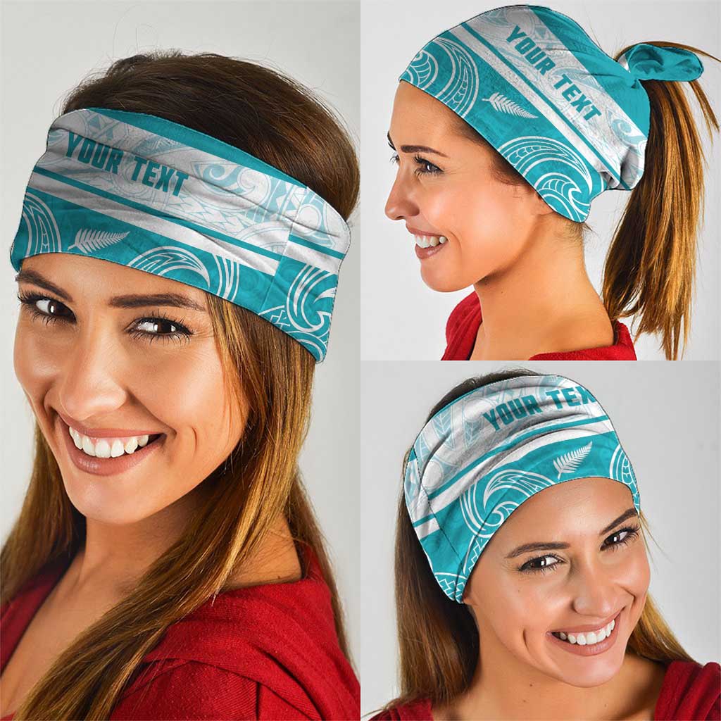 New Zealand Silver Fern Cricket Custom Neck Gaiter Black Cap Teal Maori Pattern LT14 - Polynesian Pride