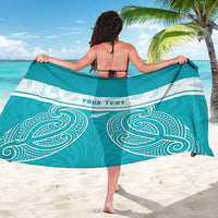 New Zealand Silver Fern Cricket Custom Sarong Black Cap Teal Maori Pattern LT14 - Polynesian Pride
