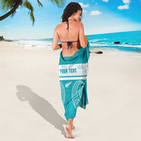 New Zealand Silver Fern Cricket Custom Sarong Black Cap Teal Maori Pattern LT14 - Polynesian Pride