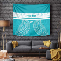 New Zealand Silver Fern Cricket Custom Tapestry Black Cap Teal Maori Pattern LT14 Teal - Polynesian Pride