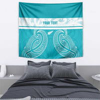 New Zealand Silver Fern Cricket Custom Tapestry Black Cap Teal Maori Pattern LT14 - Polynesian Pride