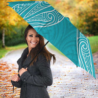 New Zealand Silver Fern Cricket Custom Umbrella Black Cap Teal Maori Pattern LT14 - Polynesian Pride
