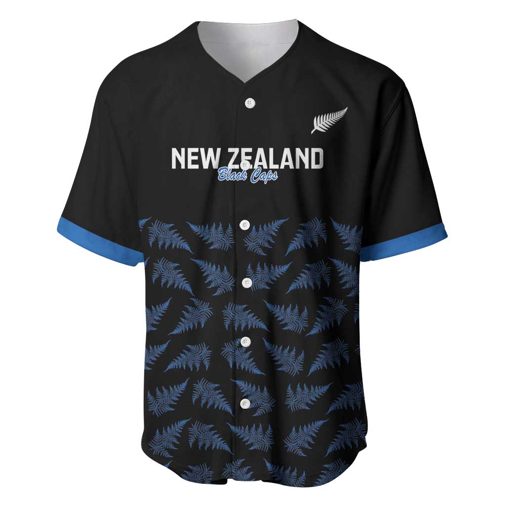 New Zealand Silver Fern Cricket Custom Baseball Jersey Black Cap T20 Version LT14 Black - Polynesian Pride