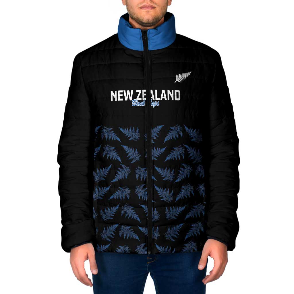 New Zealand Silver Fern Cricket Custom Padded Jacket Black Cap T20 Version LT14 Men Black - Polynesian Pride