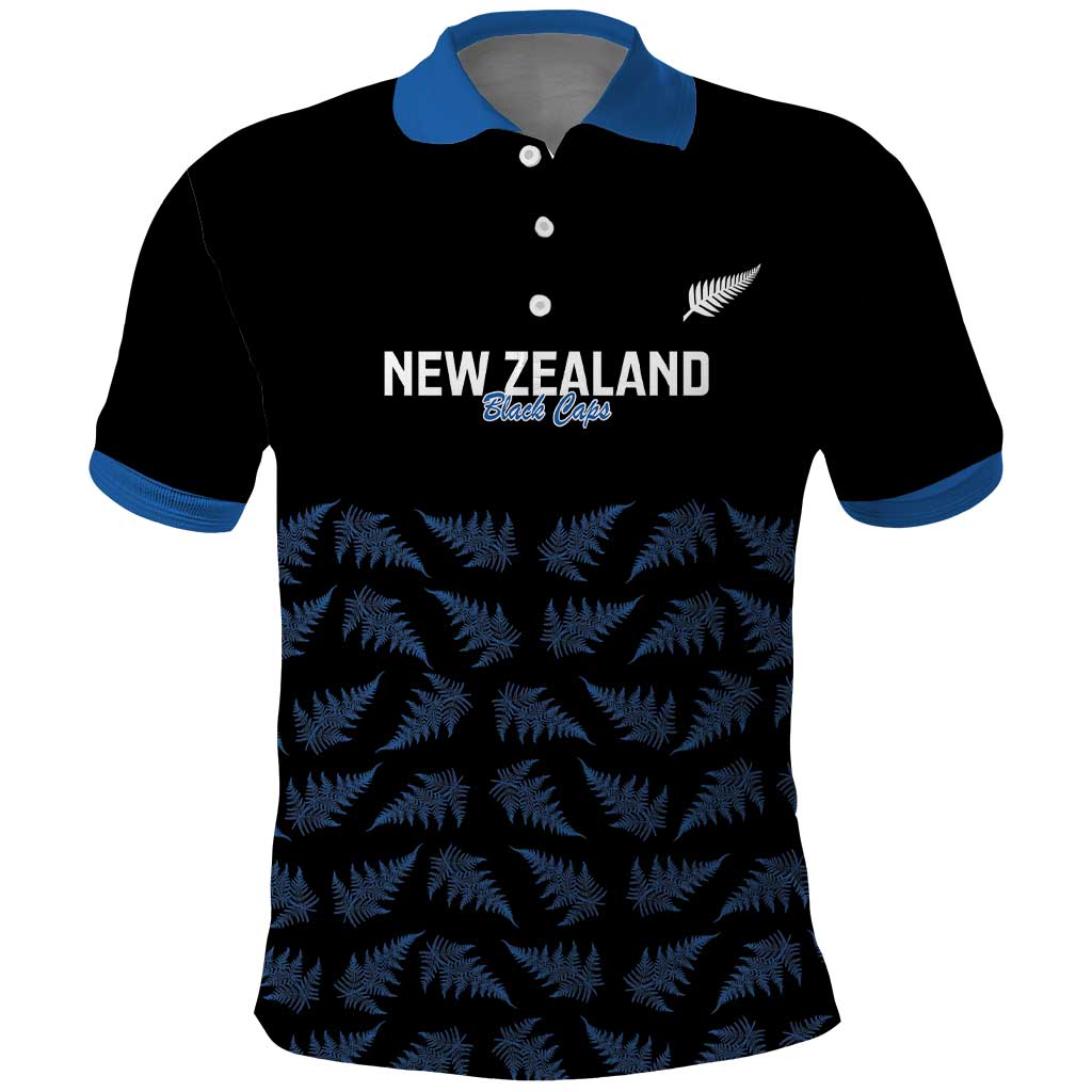 New Zealand Silver Fern Cricket Custom Polo Shirt Black Cap T20 Version LT14 Black - Polynesian Pride