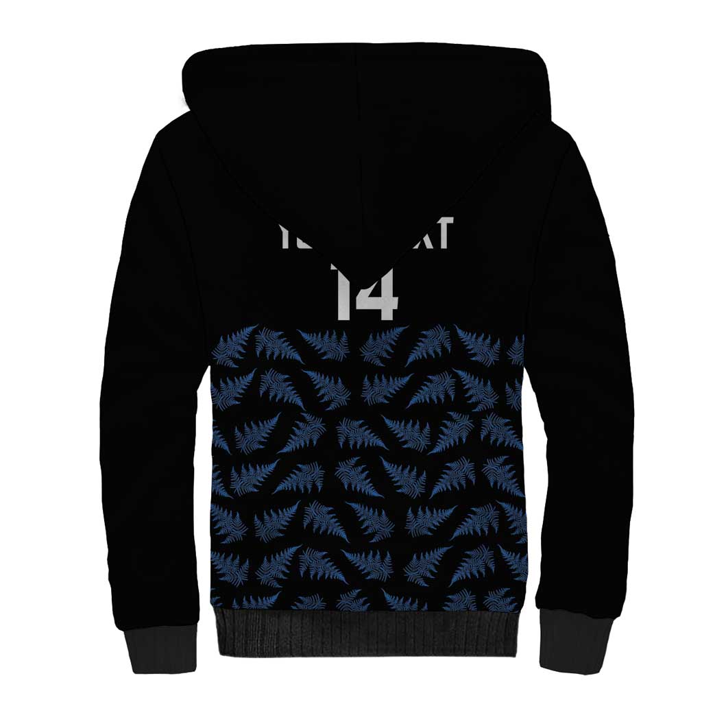 New Zealand Silver Fern Cricket Custom Sherpa Hoodie Black Cap T20 Version LT14 - Polynesian Pride