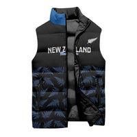New Zealand Silver Fern Cricket Custom Sleeveless Puffer Jacket Black Cap T20 Version LT14 - Polynesian Pride