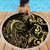 Gold And Black Aoteara Horse Racing Beach Blanket NZ Maori Pattern