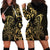 Gold And Black Aoteara Horse Racing Hoodie Dress NZ Maori Pattern