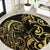 Gold And Black Aoteara Horse Racing Round Carpet NZ Maori Pattern