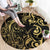 Gold And Black Aoteara Horse Racing Round Carpet NZ Maori Pattern