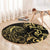 Gold And Black Aoteara Horse Racing Round Carpet NZ Maori Pattern