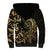 Gold And Black Aoteara Horse Racing Sherpa Hoodie NZ Maori Pattern