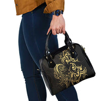 Gold And Black Aotearoa Horse Racing Shoulder Handbag NZ Maori Pattern LT14 - Polynesian Pride