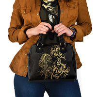 Gold And Black Aotearoa Horse Racing Shoulder Handbag NZ Maori Pattern LT14 - Polynesian Pride