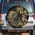 Gold And Black Aoteara Horse Racing Spare Tire Cover NZ Maori Pattern