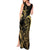 Gold And Black Aoteara Horse Racing Tank Maxi Dress NZ Maori Pattern