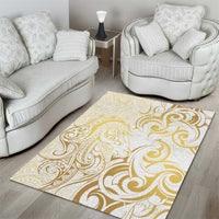 Gold And White Aotearoa Horse Racing Area Rug NZ Maori Pattern LT14 - Polynesian Pride