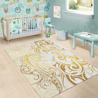 Gold And White Aotearoa Horse Racing Area Rug NZ Maori Pattern LT14 - Polynesian Pride
