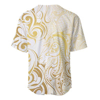 Gold And White Aotearoa Horse Racing Baseball Jersey NZ Maori Pattern LT14 - Polynesian Pride