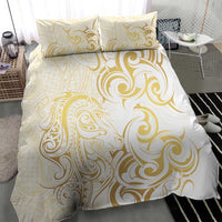 Gold And White Aotearoa Horse Racing Bedding Set NZ Maori Pattern LT14 - Polynesian Pride