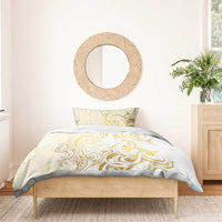 Gold And White Aotearoa Horse Racing Bedding Set NZ Maori Pattern LT14 - Polynesian Pride