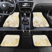 Gold And White Aotearoa Horse Racing Car Mats NZ Maori Pattern LT14 Set 4pcs White - Polynesian Pride