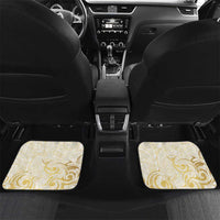 Gold And White Aotearoa Horse Racing Car Mats NZ Maori Pattern LT14 Set 2pcs - Back White - Polynesian Pride