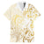 Gold And White Aoteara Horse Racing Family Matching Summer Maxi Dress and Hawaiian Shirt NZ Maori Pattern