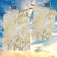 Gold And White Aotearoa Horse Racing Garden Flag NZ Maori Pattern LT14 - Polynesian Pride
