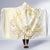 Gold And White Aoteara Horse Racing Hooded Blanket NZ Maori Pattern