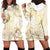 Gold And White Aoteara Horse Racing Hoodie Dress NZ Maori Pattern