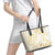 Gold And White Aoteara Horse Racing Leather Tote Bag NZ Maori Pattern