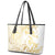 Gold And White Aoteara Horse Racing Leather Tote Bag NZ Maori Pattern