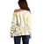 Gold And White Aoteara Horse Racing Off Shoulder Sweater NZ Maori Pattern