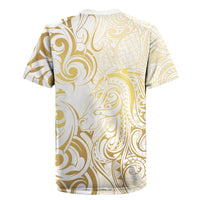 Gold And White Aotearoa Horse Racing Rugby Jersey NZ Maori Pattern LT14 - Polynesian Pride
