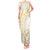 Gold And White Aoteara Horse Racing Tank Maxi Dress NZ Maori Pattern