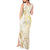 Gold And White Aoteara Horse Racing Tank Maxi Dress NZ Maori Pattern