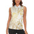 Gold And White Aoteara Horse Racing Women Sleeveless Polo Shirt NZ Maori Pattern