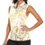 Gold And White Aoteara Horse Racing Women Sleeveless Polo Shirt NZ Maori Pattern