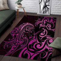 Pink Aotearoa Horse Racing Area Rug NZ Maori Pattern LT14 Pink - Polynesian Pride