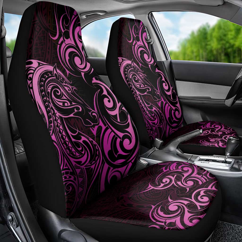 Pink Aotearoa Horse Racing Car Seat Cover NZ Maori Pattern LT14 - Polynesian Pride