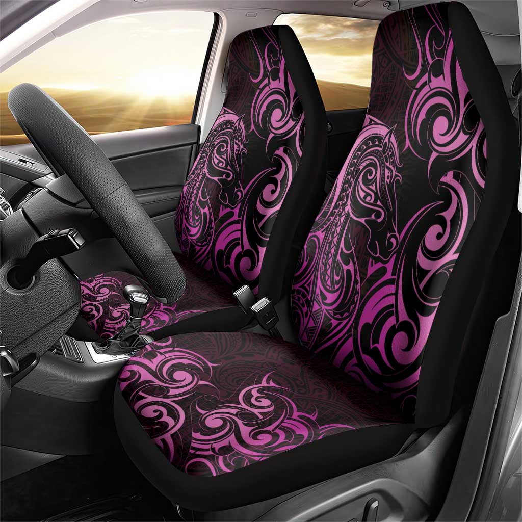 Pink Aotearoa Horse Racing Car Seat Cover NZ Maori Pattern LT14 - Polynesian Pride
