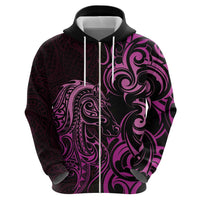 Pink Aotearoa Horse Racing Hoodie NZ Maori Pattern LT14 - Polynesian Pride