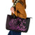 Pink Aoteara Horse Racing Leather Tote Bag NZ Maori Pattern