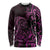 Pink Aoteara Horse Racing Long Sleeve Shirt NZ Maori Pattern